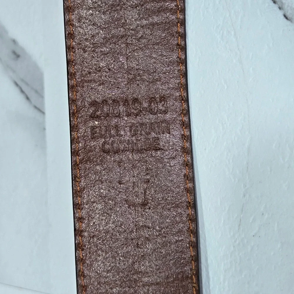Arden Leather Co Belt Mens 46 Laced Whipstitch Full Grain Cowhide Western Casual